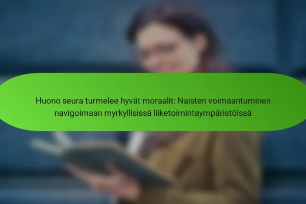 Huono seura turmelee hyvät moraalit: Naisten voimaantuminen navigoimaan myrkyllisissä liiketoimintaympäristöissä