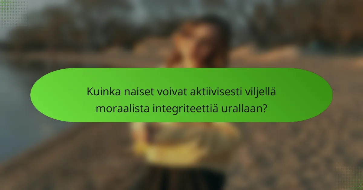 Kuinka naiset voivat aktiivisesti viljellä moraalista integriteettiä urallaan?