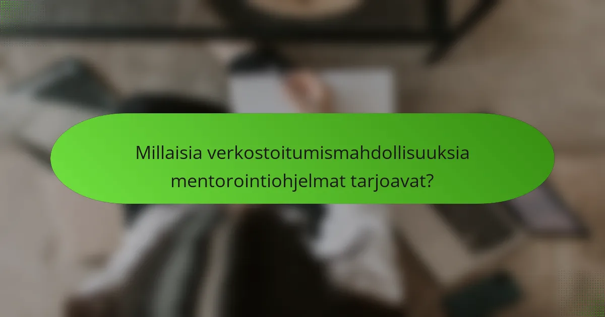 Millaisia verkostoitumismahdollisuuksia mentorointiohjelmat tarjoavat?