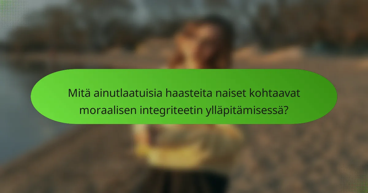 Mitä ainutlaatuisia haasteita naiset kohtaavat moraalisen integriteetin ylläpitämisessä?
