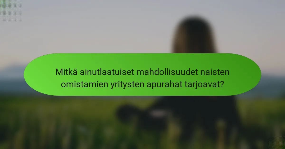 Mitkä ainutlaatuiset mahdollisuudet naisten omistamien yritysten apurahat tarjoavat?