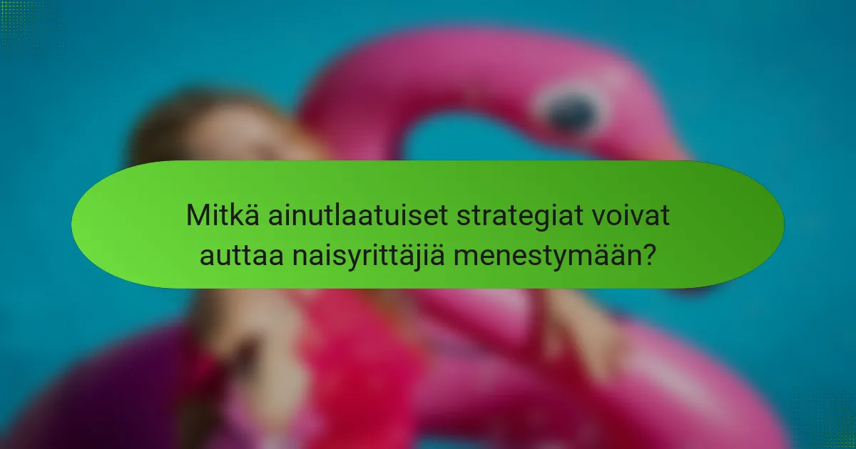 Mitkä ainutlaatuiset strategiat voivat auttaa naisyrittäjiä menestymään?