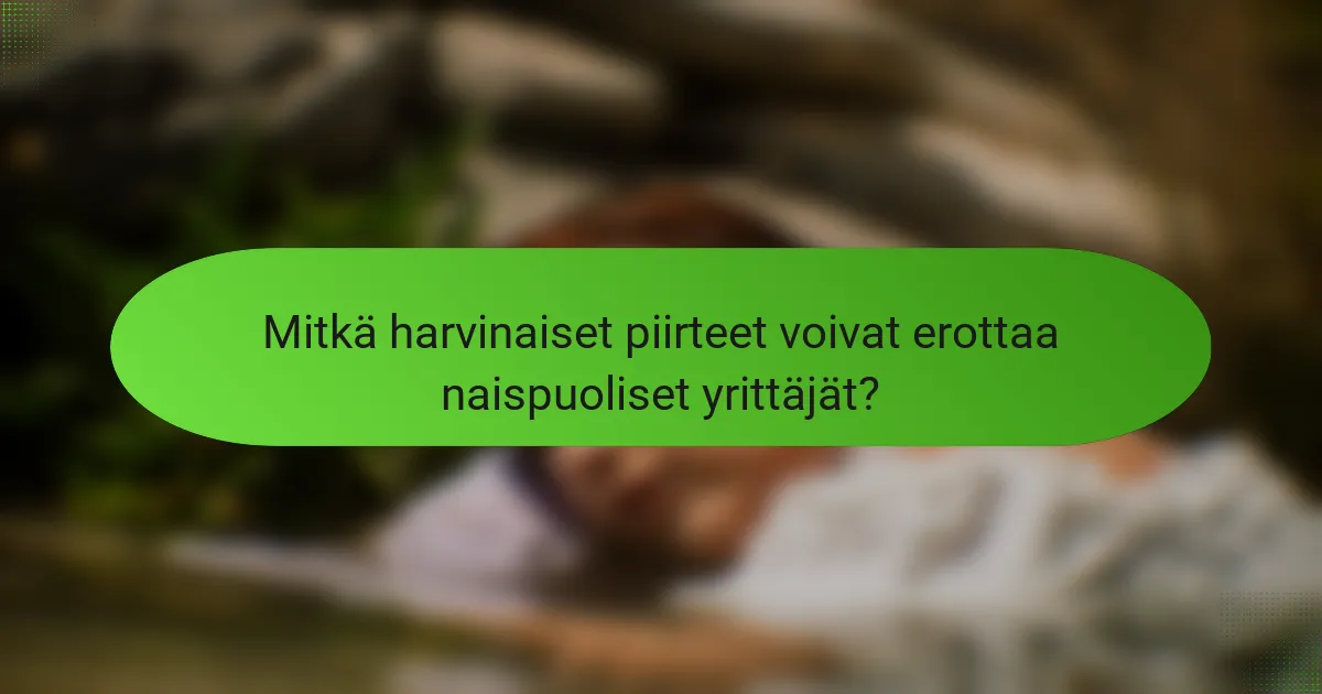 Mitkä harvinaiset piirteet voivat erottaa naispuoliset yrittäjät?