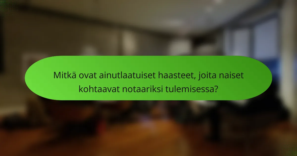 Mitkä ovat ainutlaatuiset haasteet, joita naiset kohtaavat notaariksi tulemisessa?