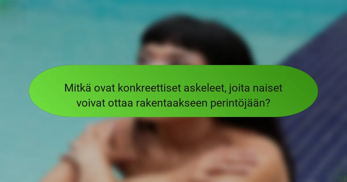 Mitkä ovat konkreettiset askeleet, joita naiset voivat ottaa rakentaakseen perintöjään?