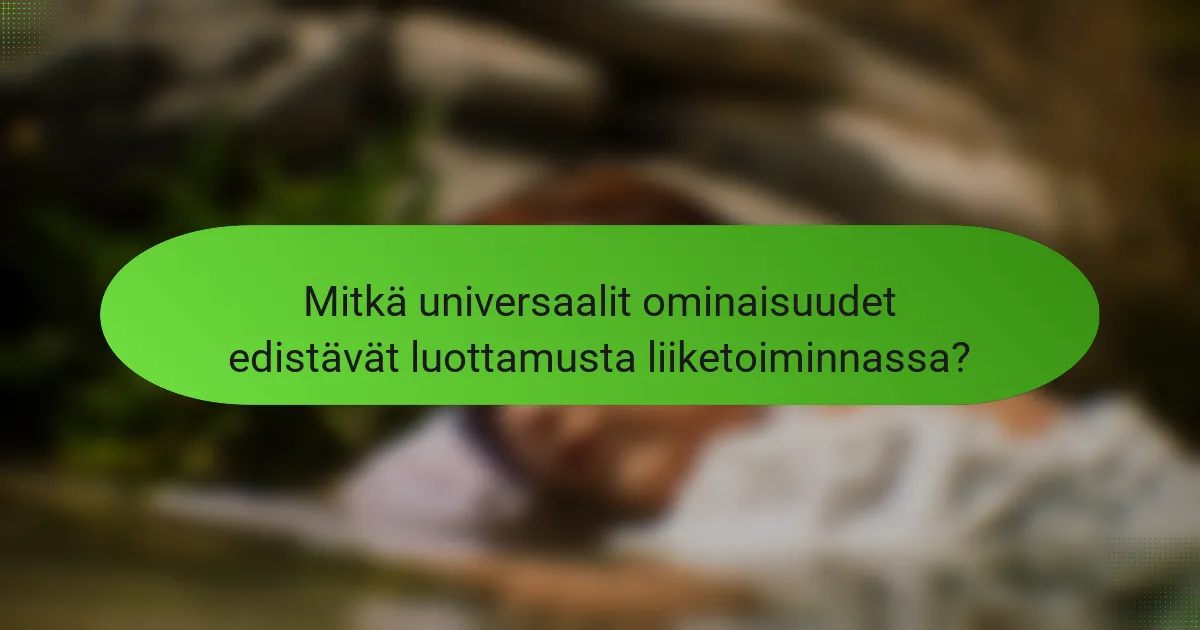 Mitkä universaalit ominaisuudet edistävät luottamusta liiketoiminnassa?